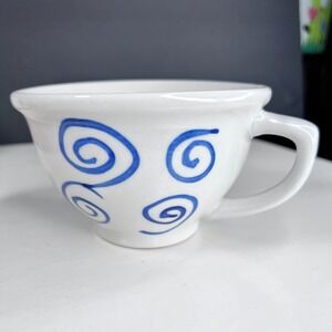 Vintage Hand Painted Tabletops Unlimited Blue Swirl Oversized Coffee Mug